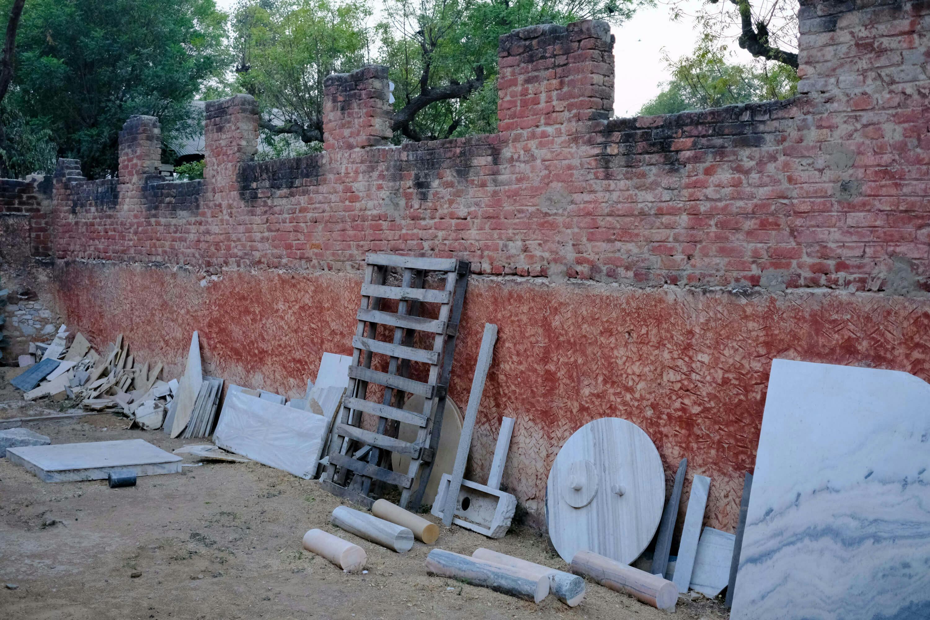 The back of the marble quarry and Makrana India Workshop of Studio Raw Material