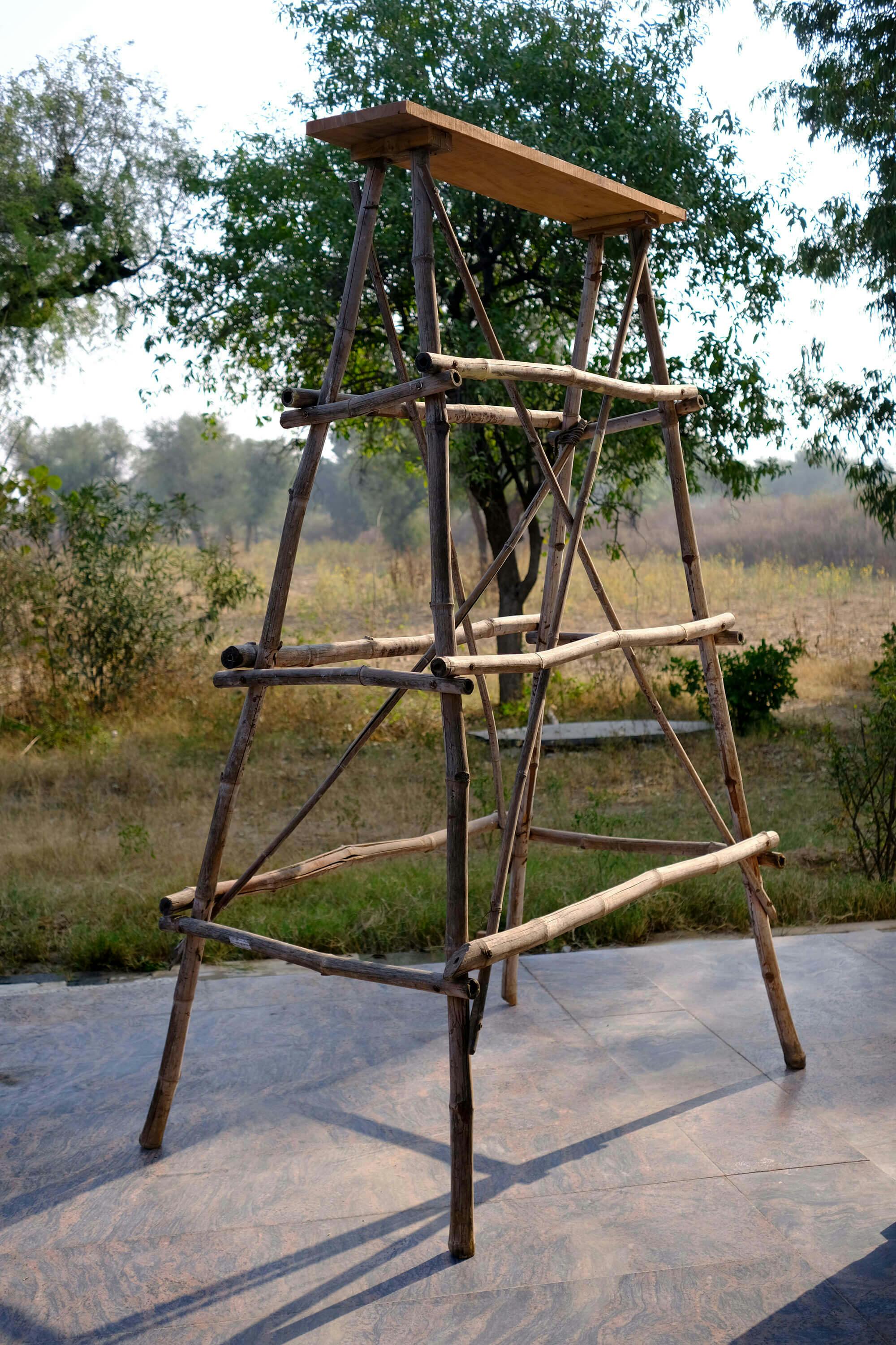 Vernacular ladder at Studio Raw Material's Makrana House