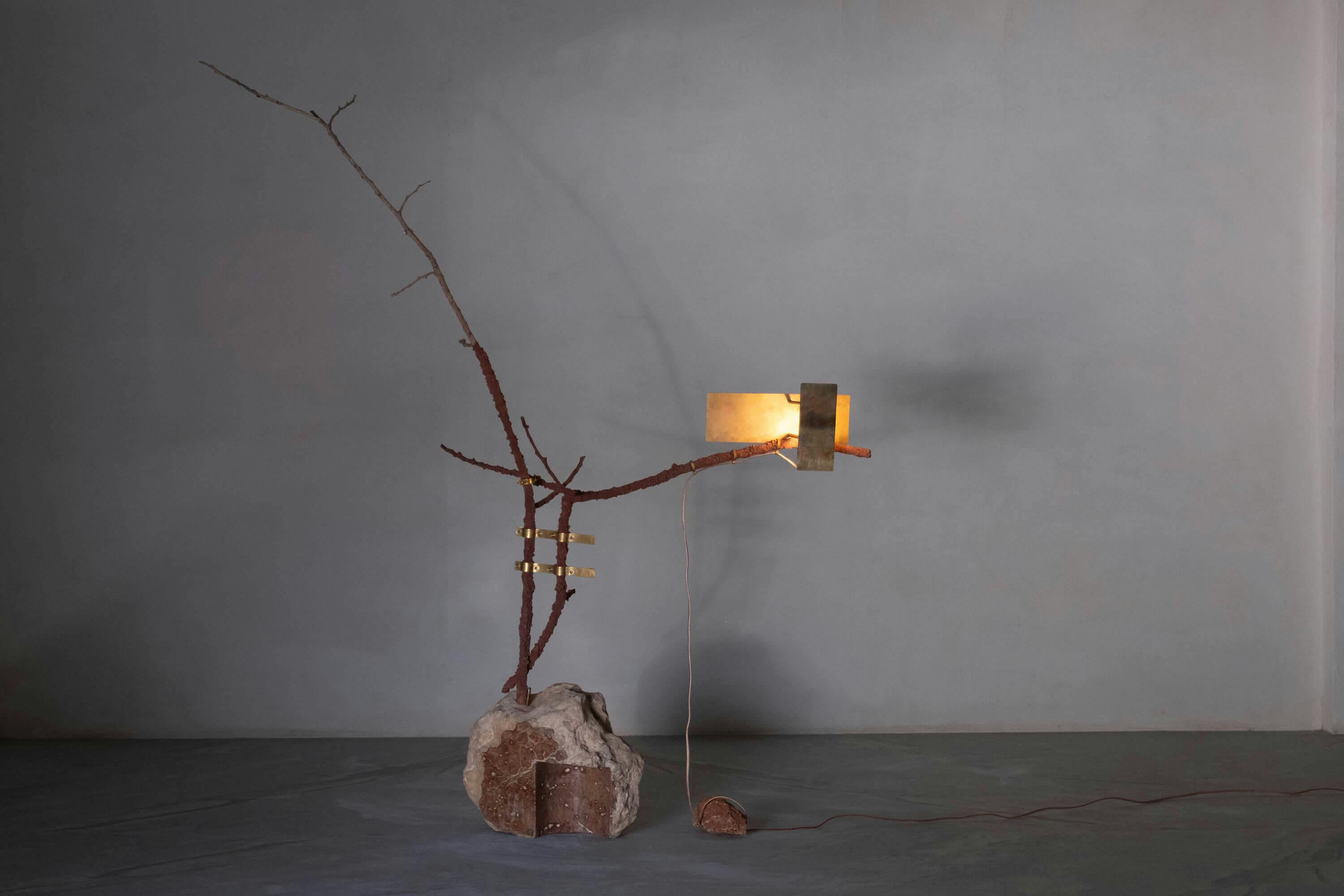Lamp designed by Studio Raw Material at Alu La Residency in Saudi Arabia