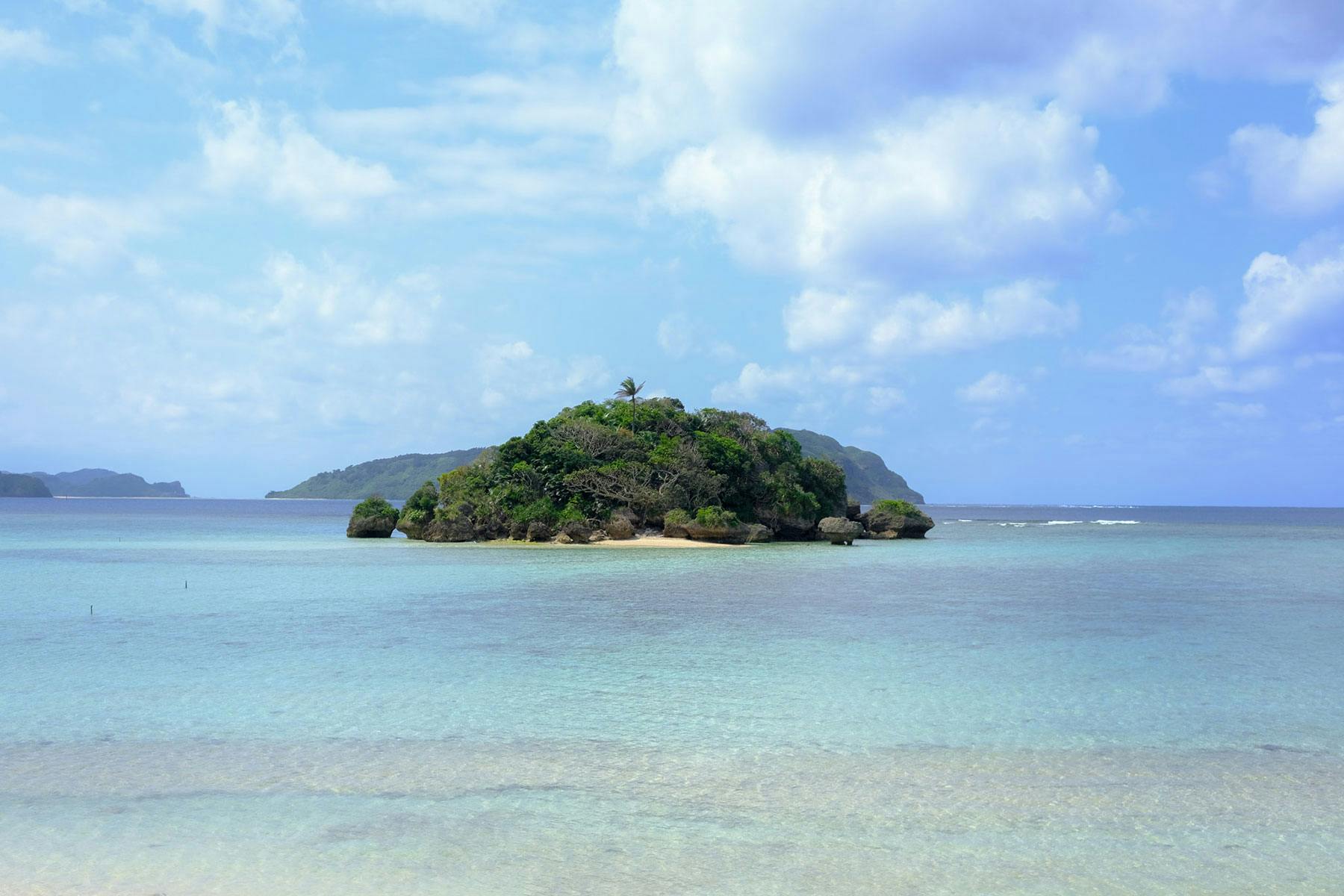 Island in the bay of Iriomote Island, Japan