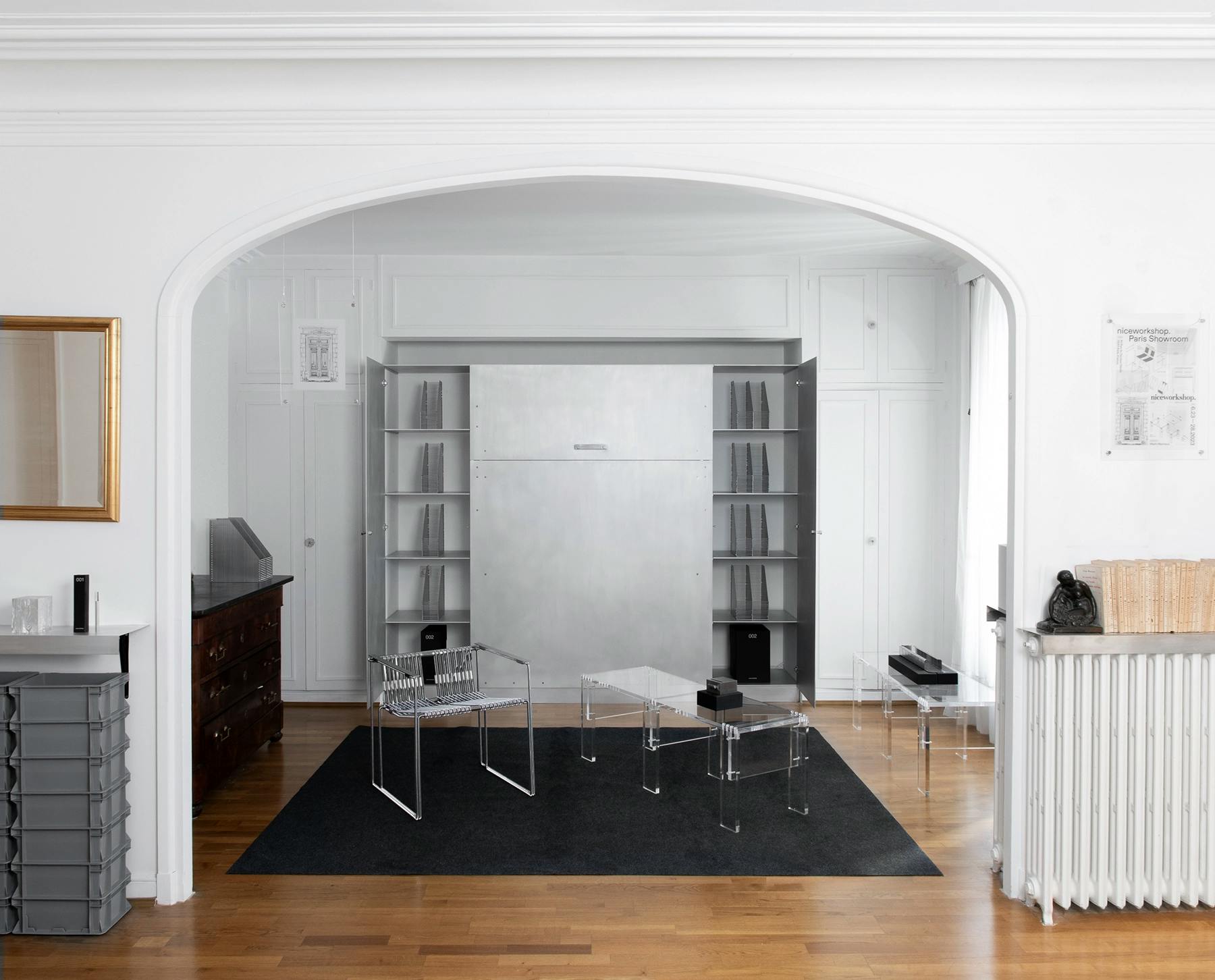 2023 PFW niceworkshop. SHOWROOM in 40Dr Gallery – Industrial Metal Furniture Meets Parisian Hausmannian Architecture