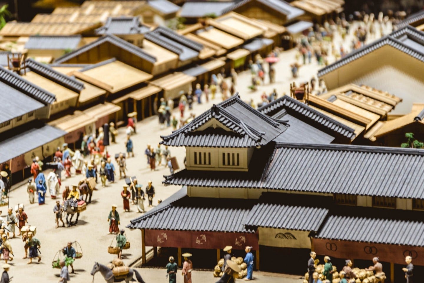 Small scale models of Edo-period Tokyo at the Edo-Tokyo Museum in Sumida