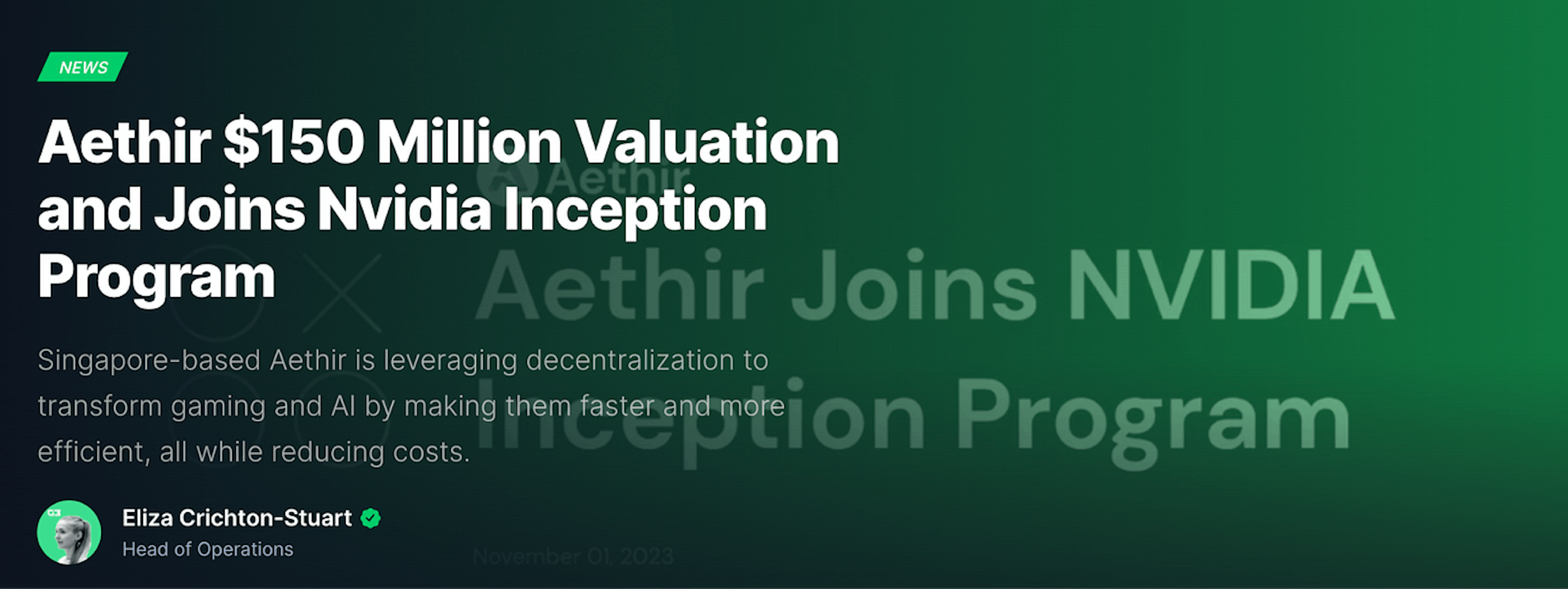 Aethir joined the Nvidia inception program 