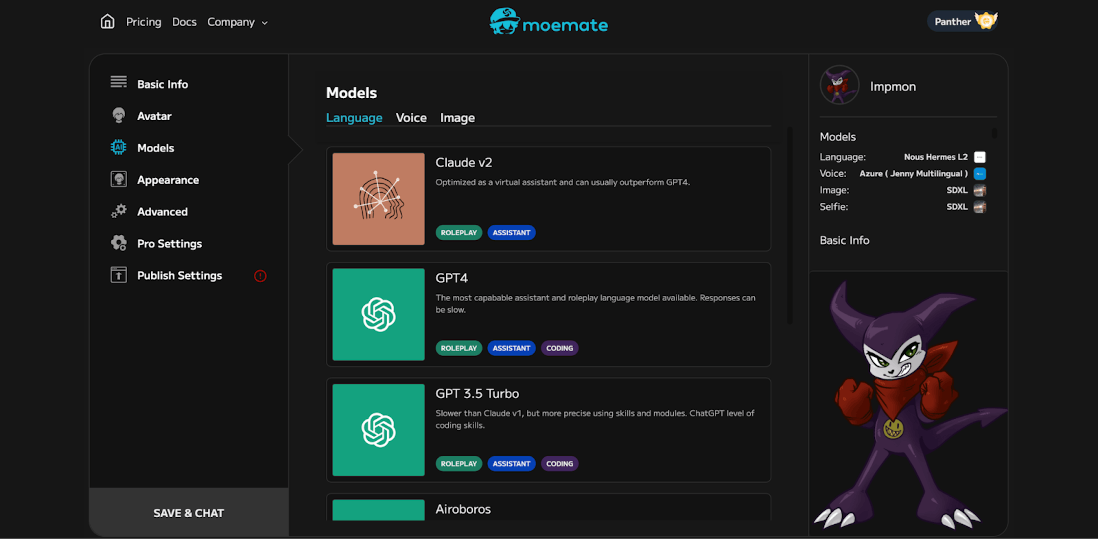 moemate ai model