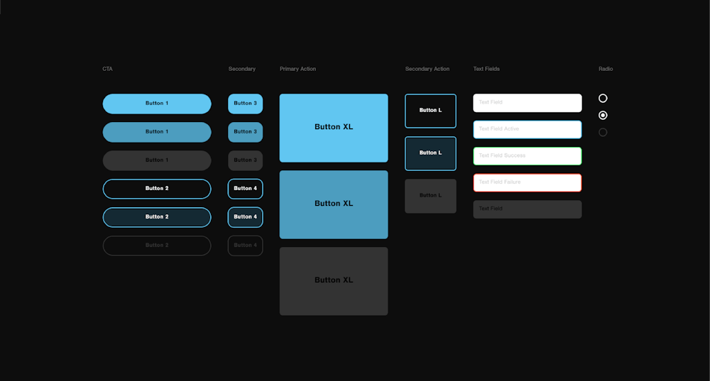 Buttons and text input examples.