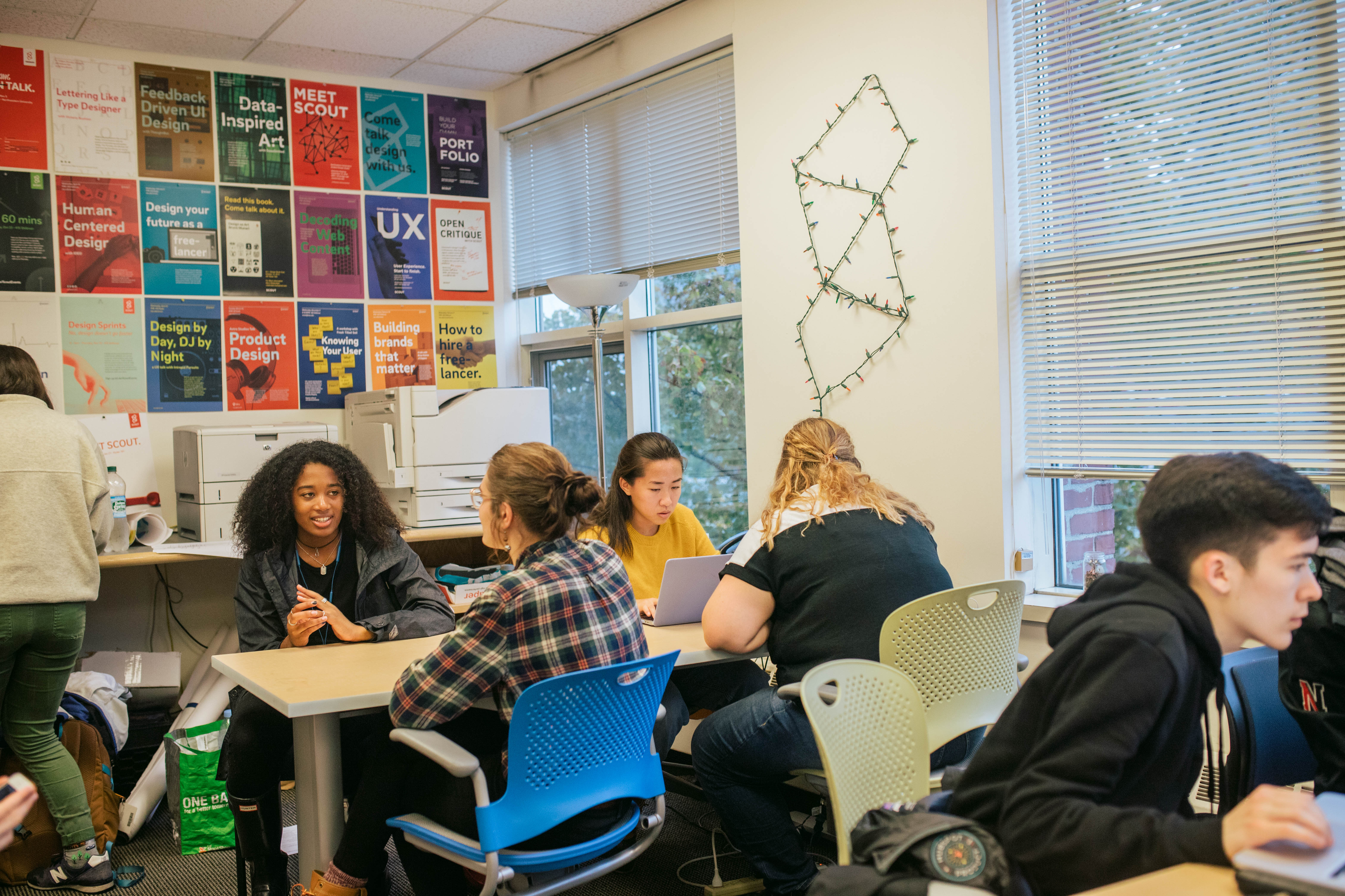 Students work and socialize in Scout's HQ.