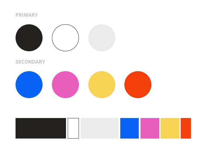Image of the colors we chose for the brand.