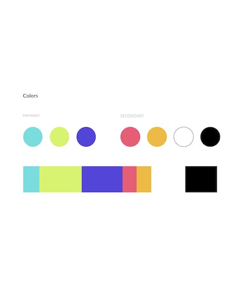 Colors in our final design strategy.