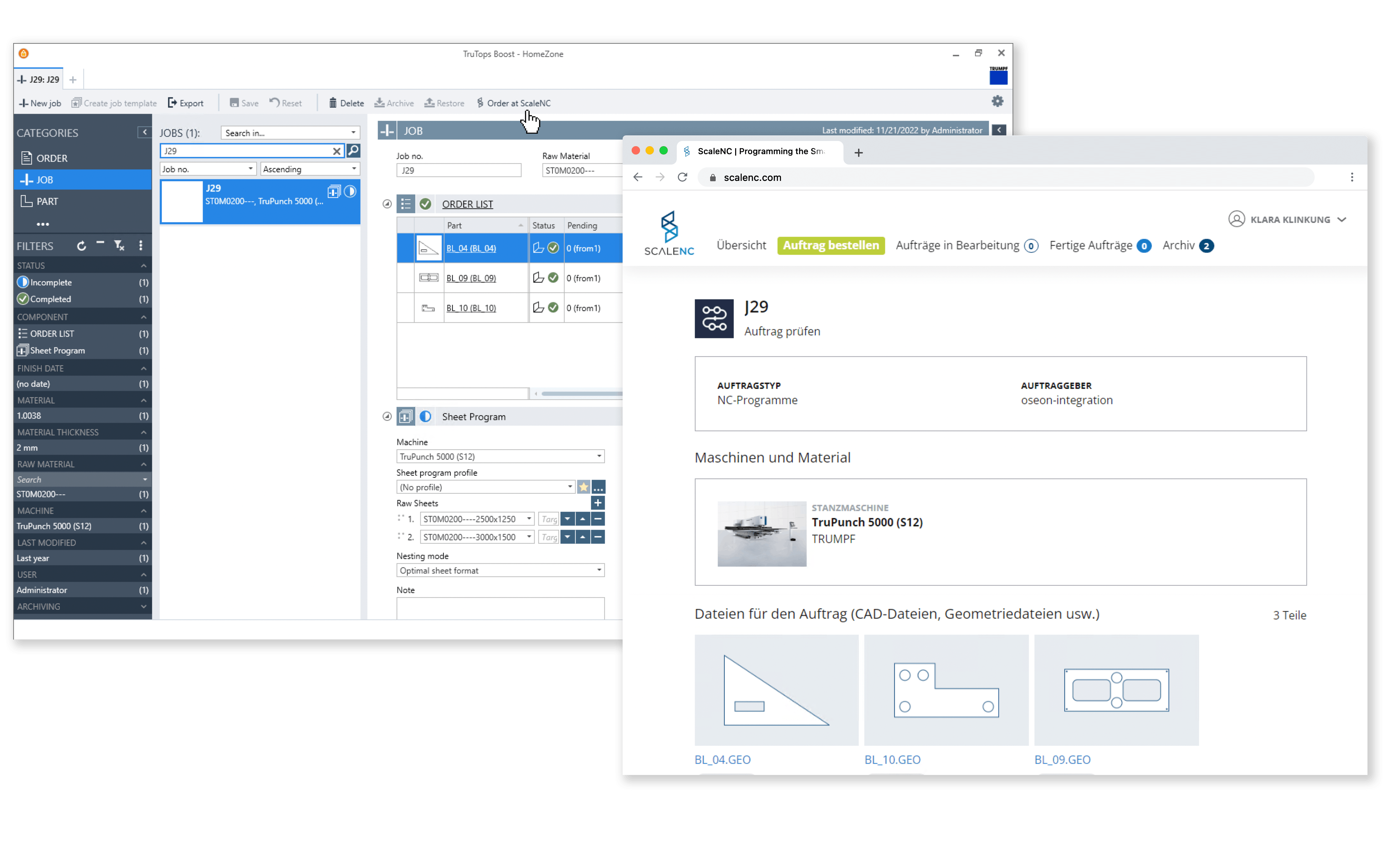 TruTops Boost ScaleNC Integration