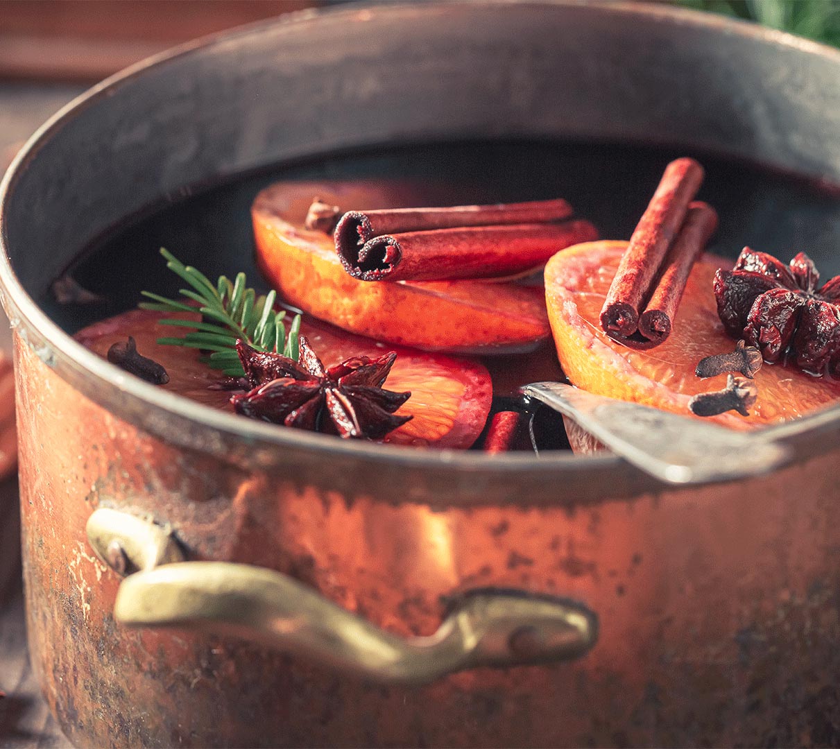 Pot of mulled wine