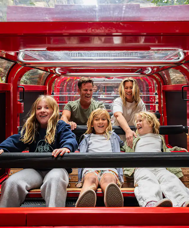 Family riding the Scenic Railway