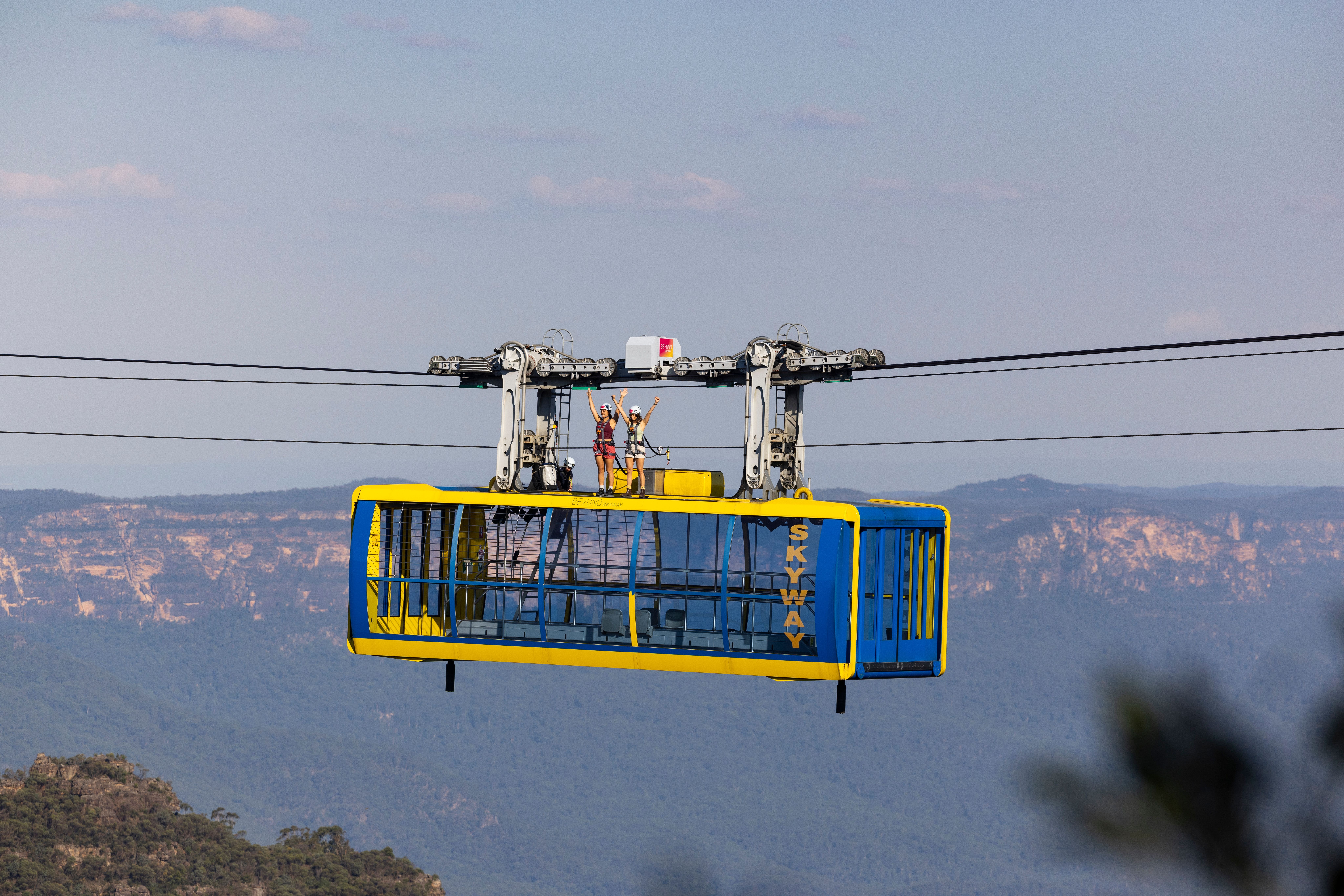 Couple of women on top of the Scenic Skyway 