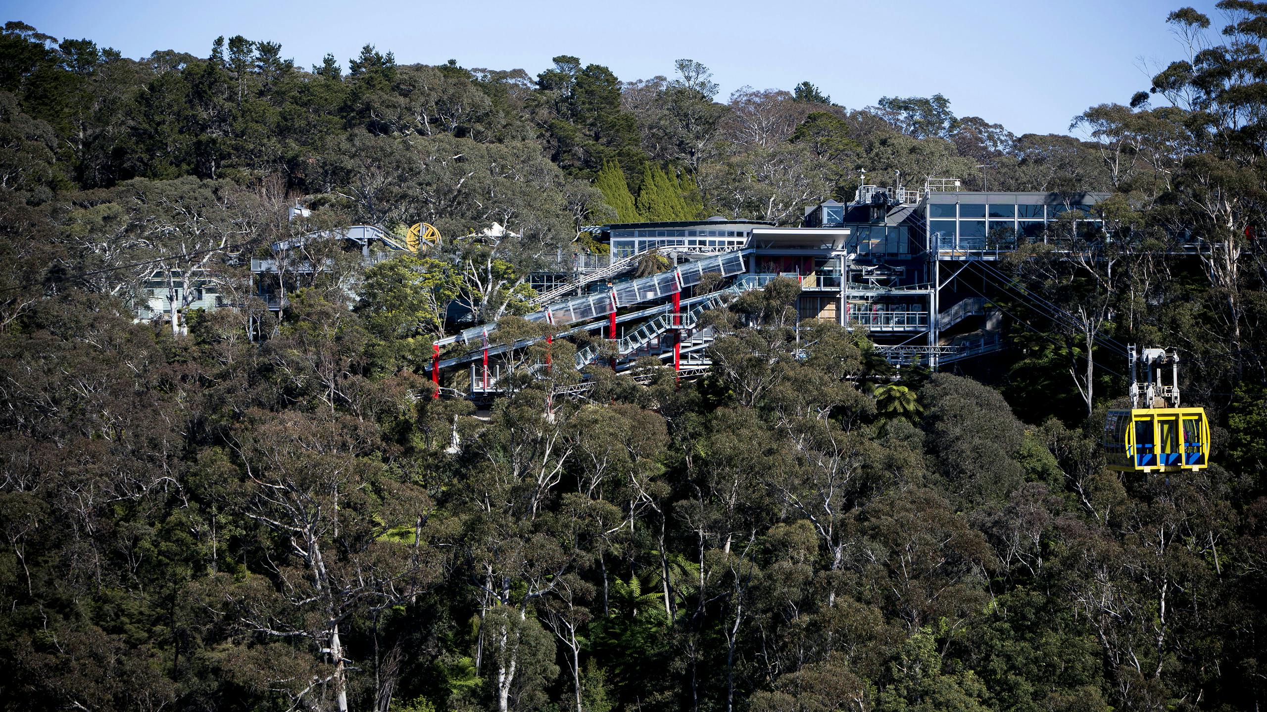 View of Scenic World Main Building from Skyway East Station