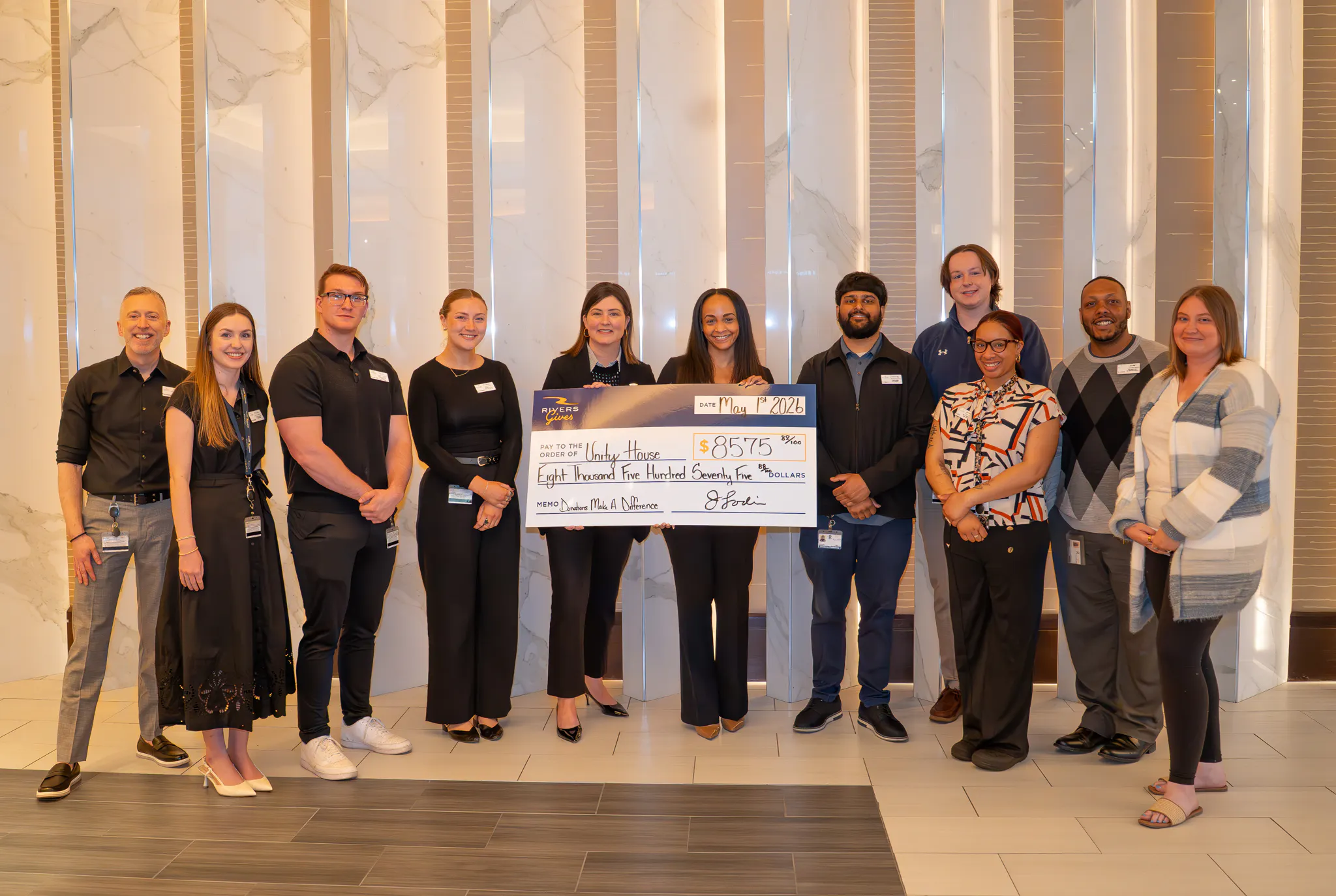 Rivers Casino & Resort Schenectady Donates Over $8,500 to Unity House