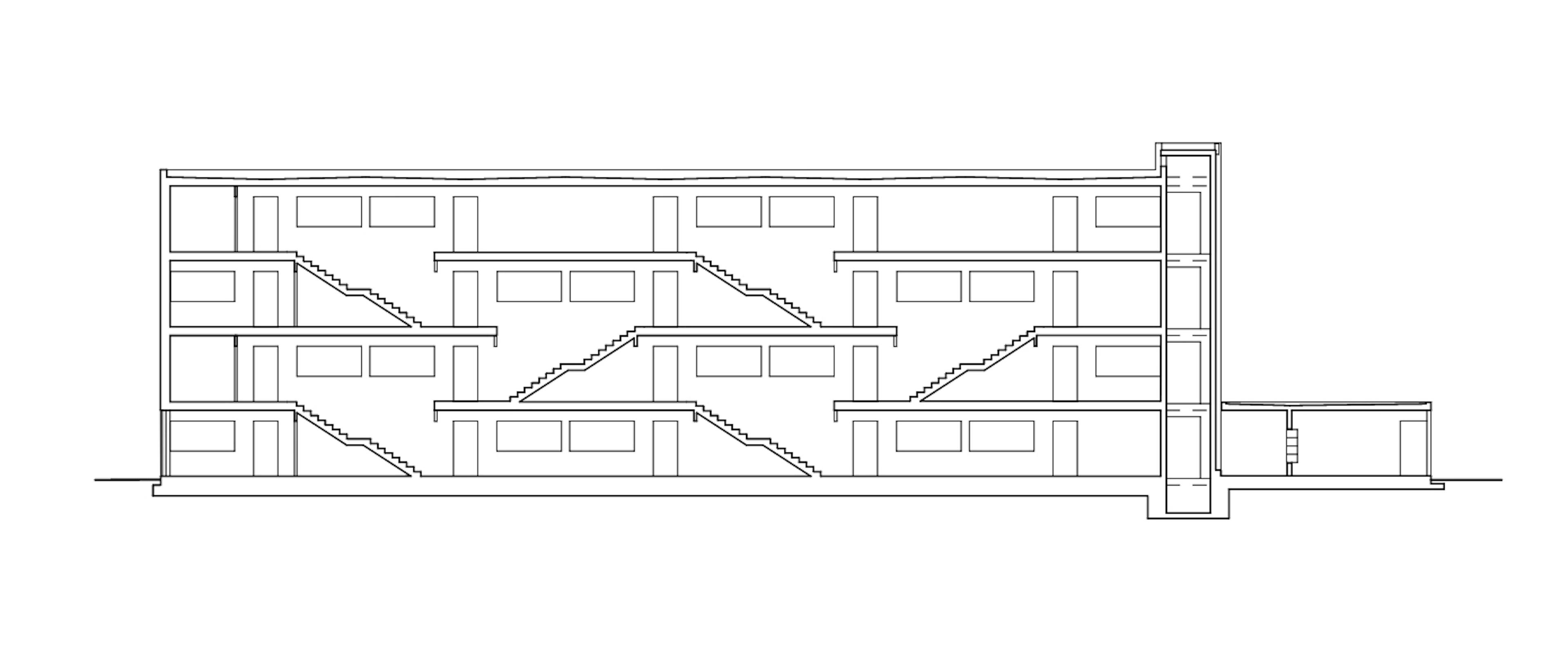 Alterswohnen Bauplan Seitenansicht