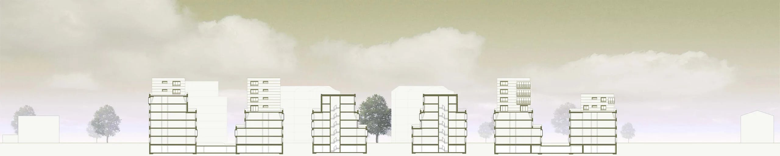 Luegisland Schlieren, Seitenansicht