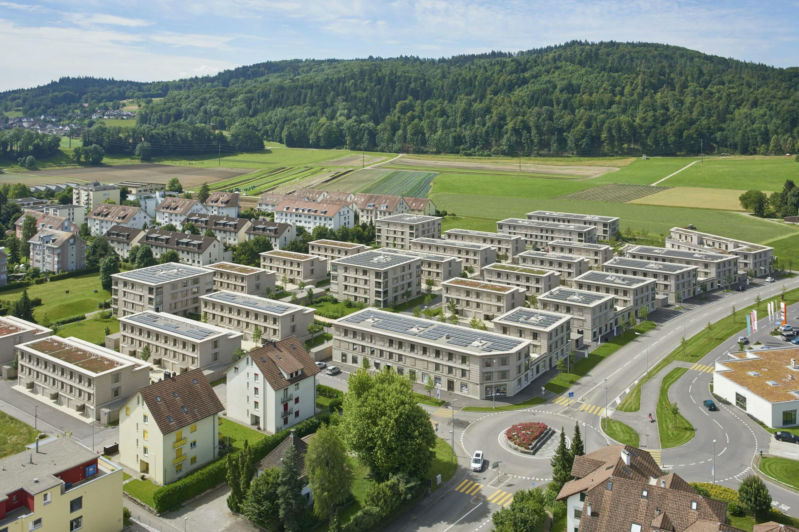 Quartier Neugrüen, Mellingen, Vogelperspektive Schrä