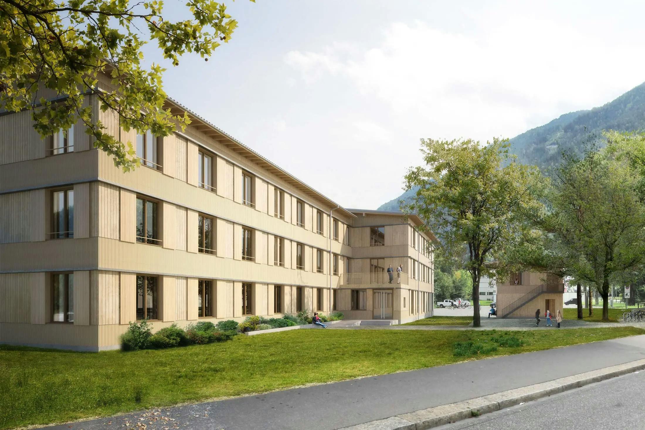 Asylheim Churwalden, seitliche Ansicht