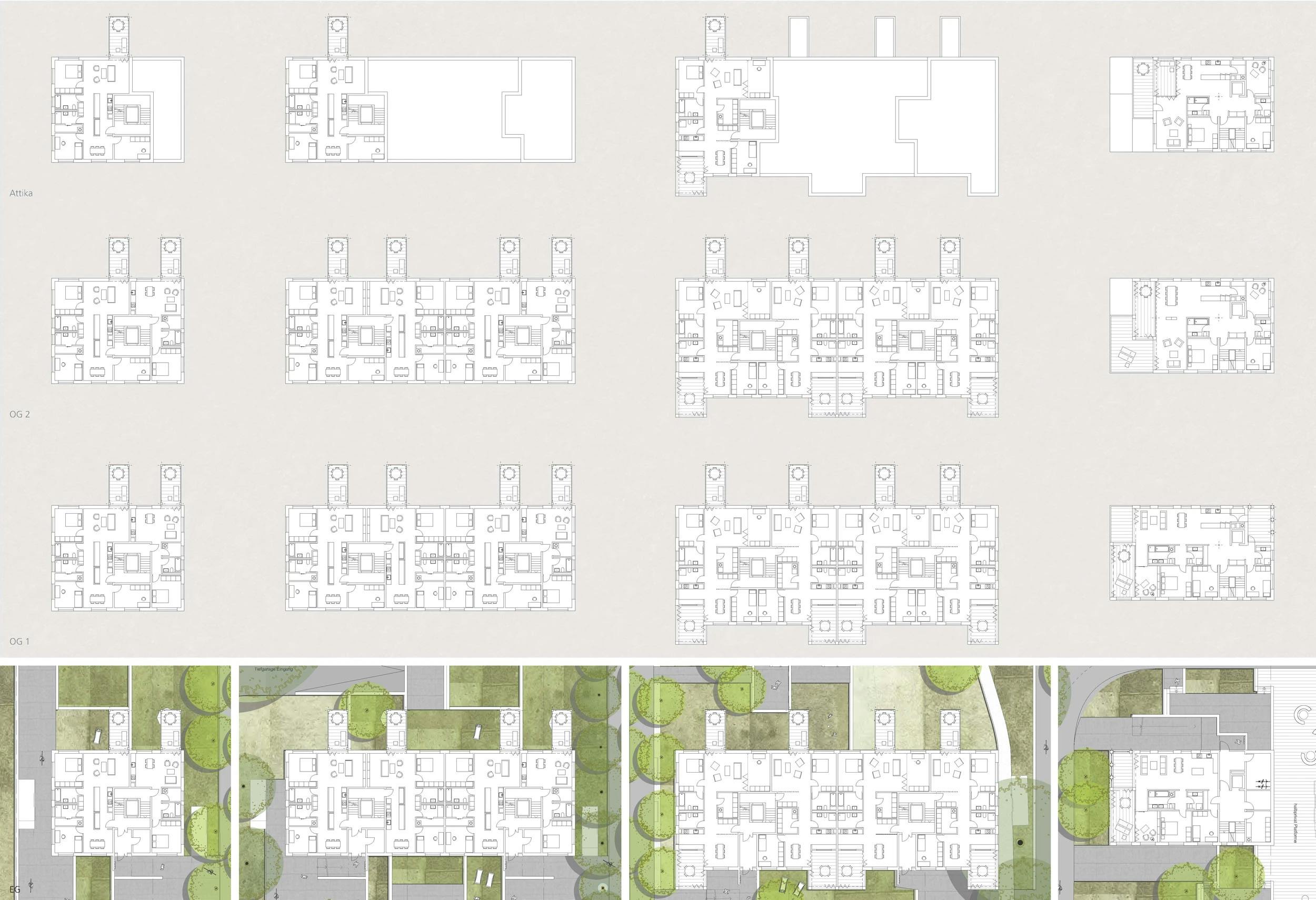 Baumschulareal Hauenstein, Küttigen, Wohnungstypen Plan
