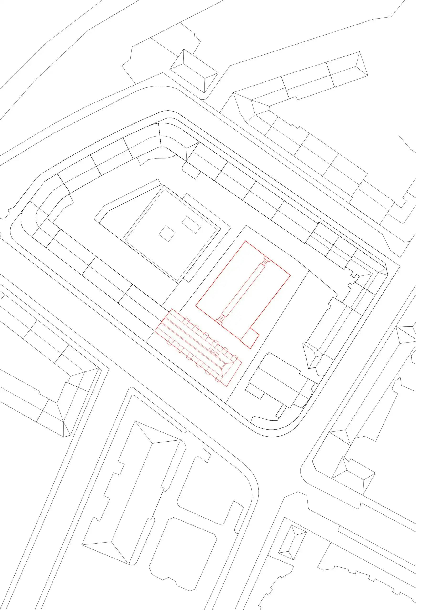 Hohlstrasse, Zürich, Bauplan Vogelperspektive