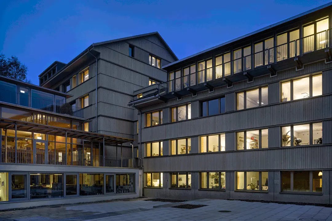 Forschungsanstalt WSL, Birmensdorf, Ansicht Nacht