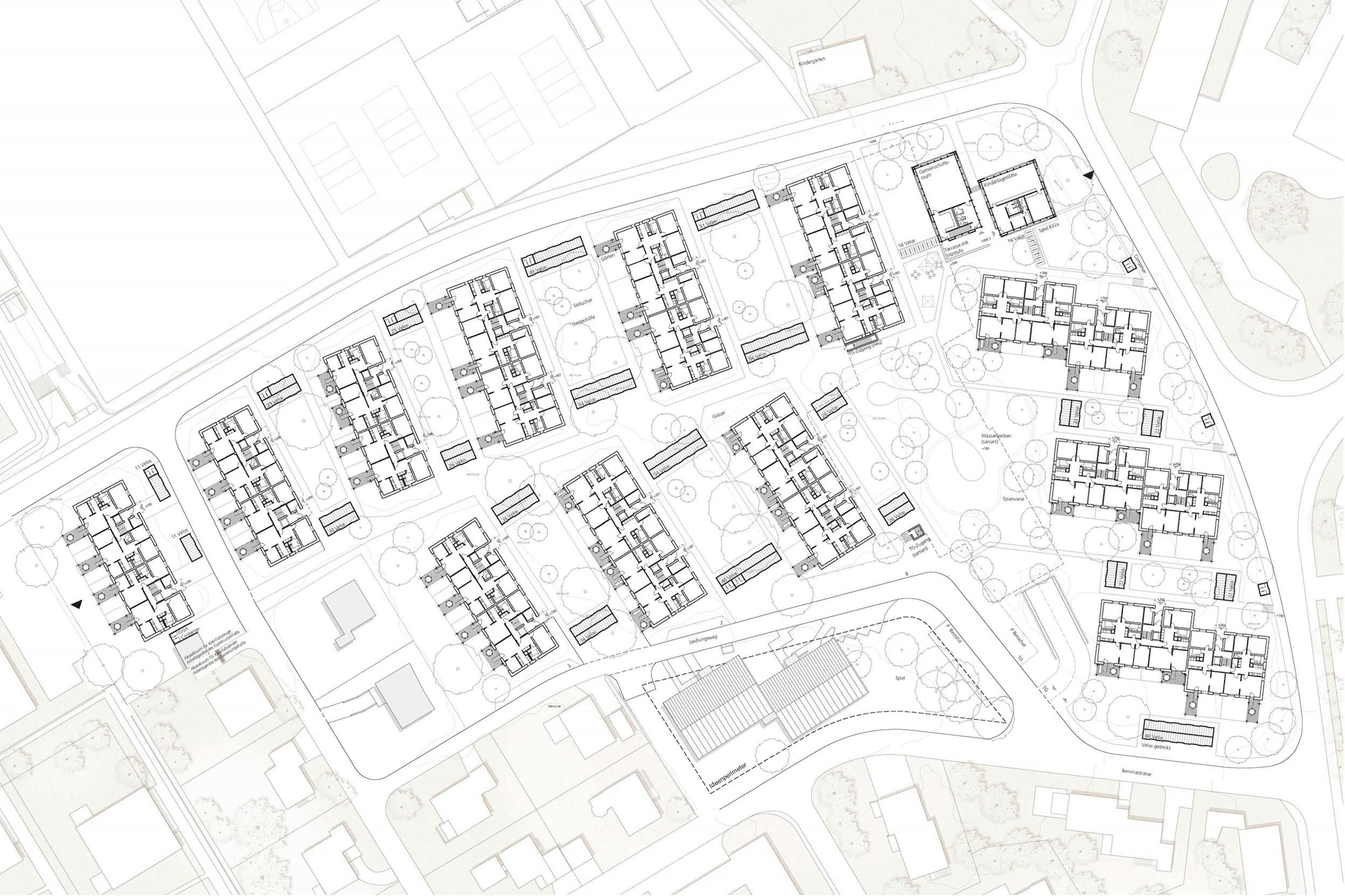 Wohnsiedlung Klosterbühl, Wettingen, Situationsplan