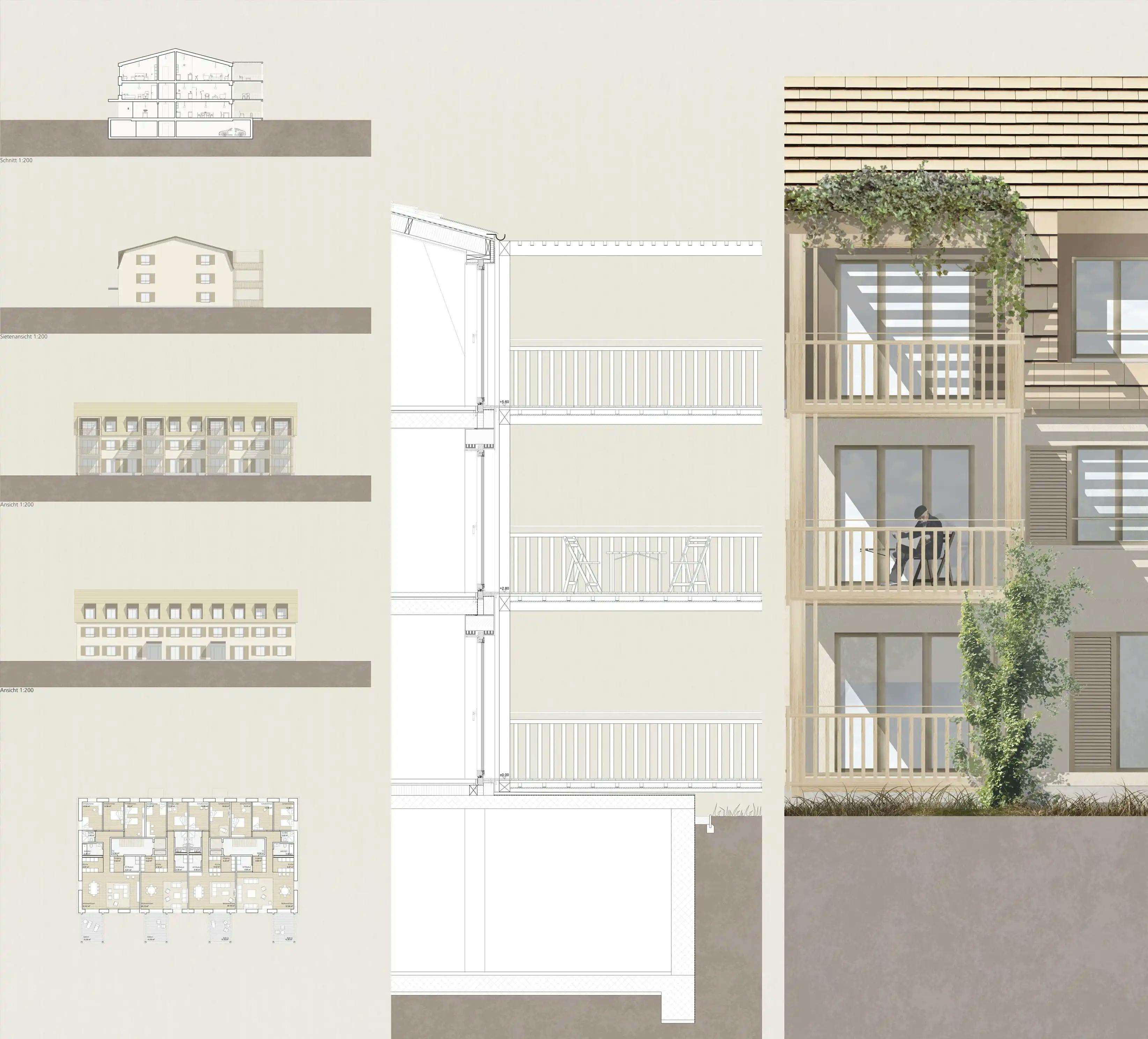 Luxburgfeld, Egnach, Plan Querschnitt