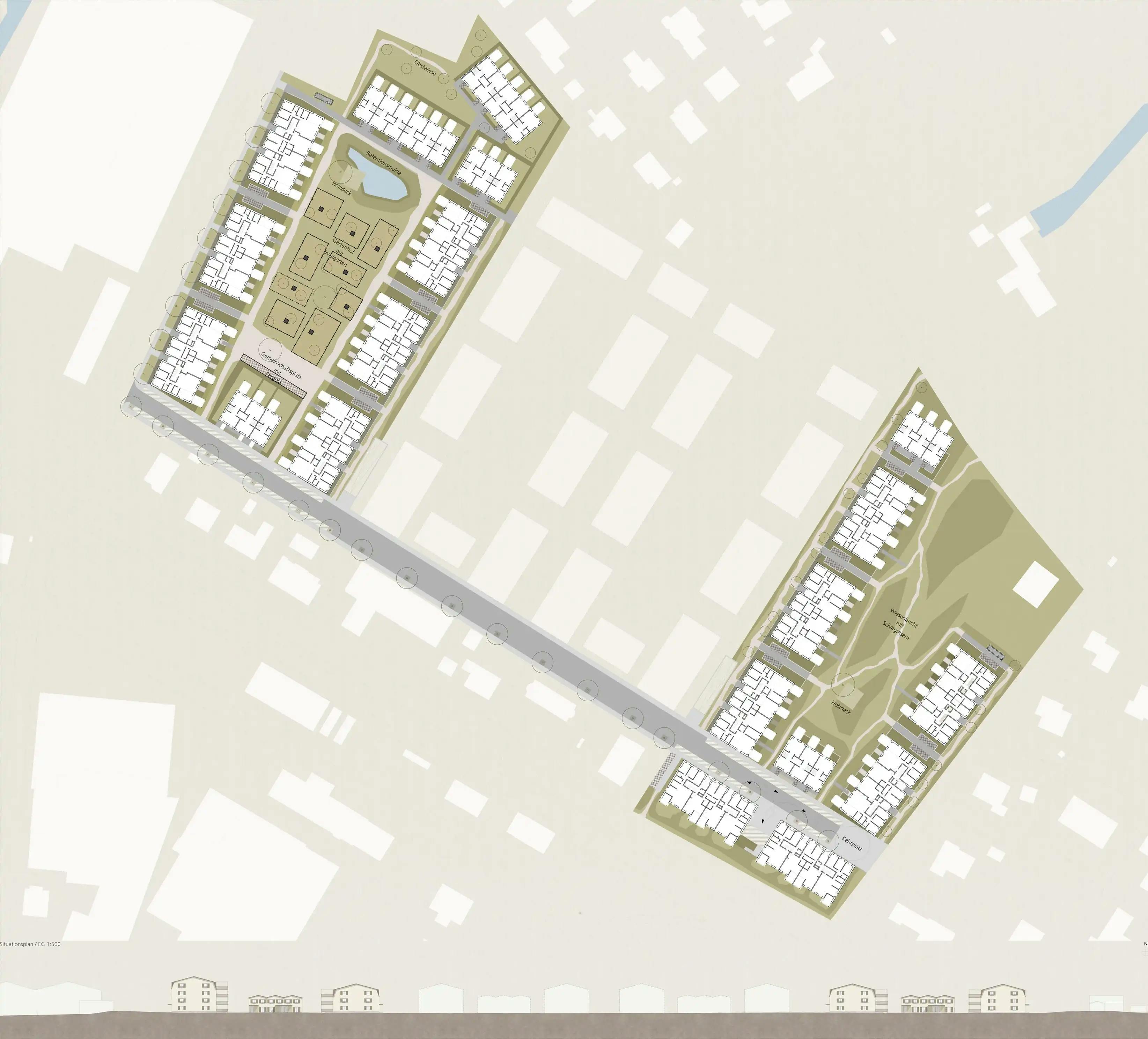 Luxburgfeld, Egnach, Plan Vogelperspektive