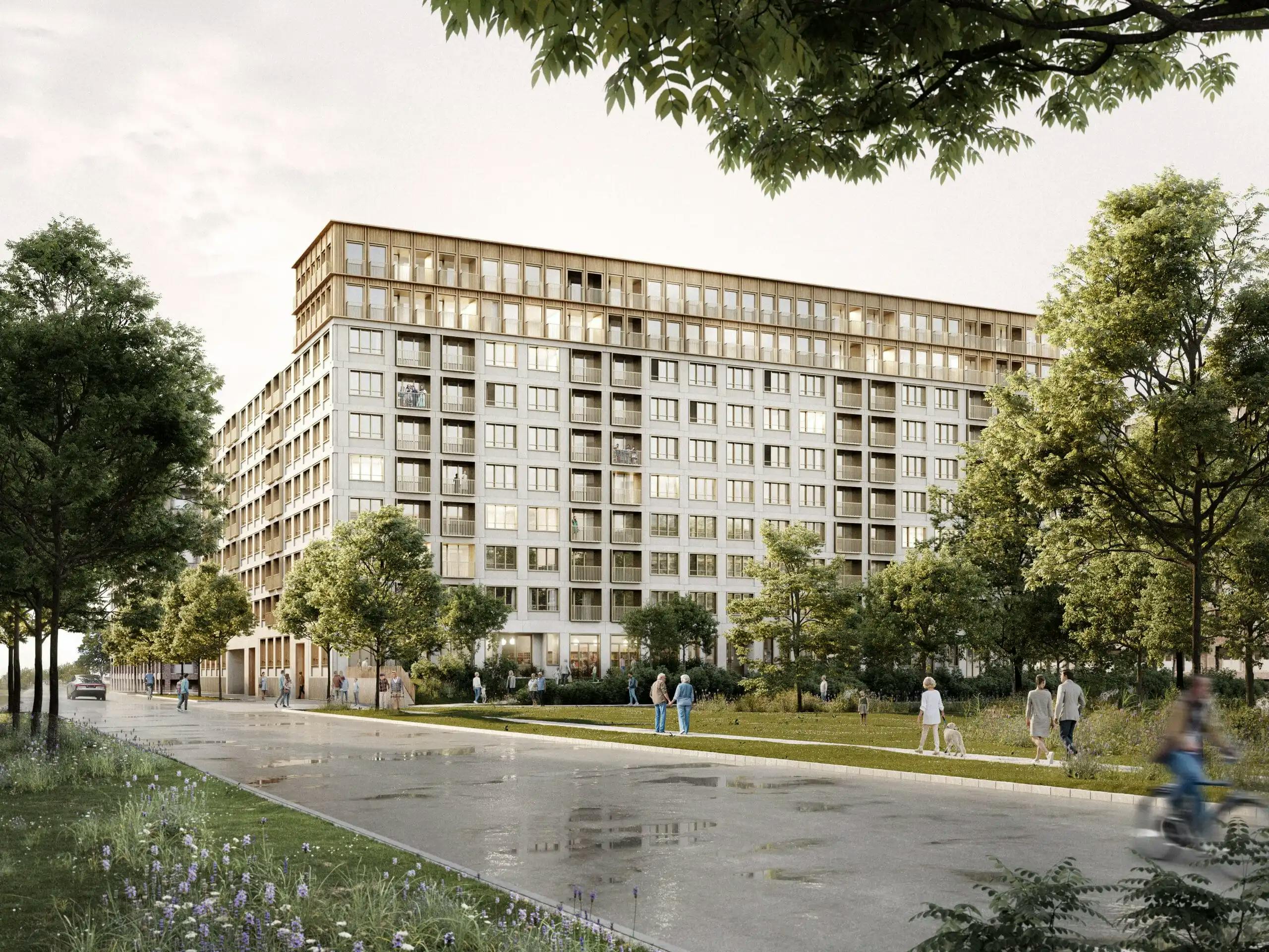 Bayernkaserne, München, Aussenansicht Visualisierung