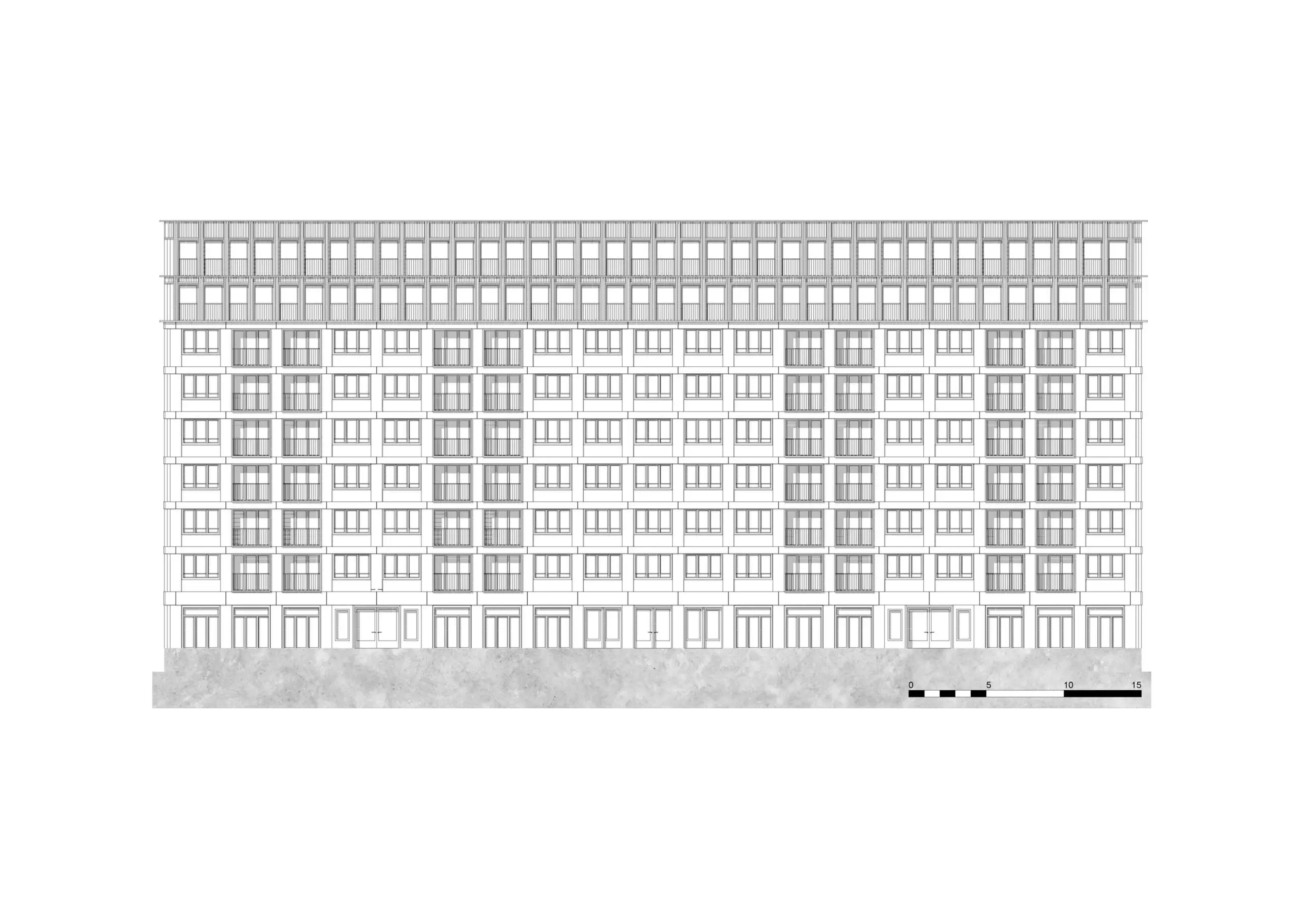 Bayernkaserne, München, Bauplan Seitlich