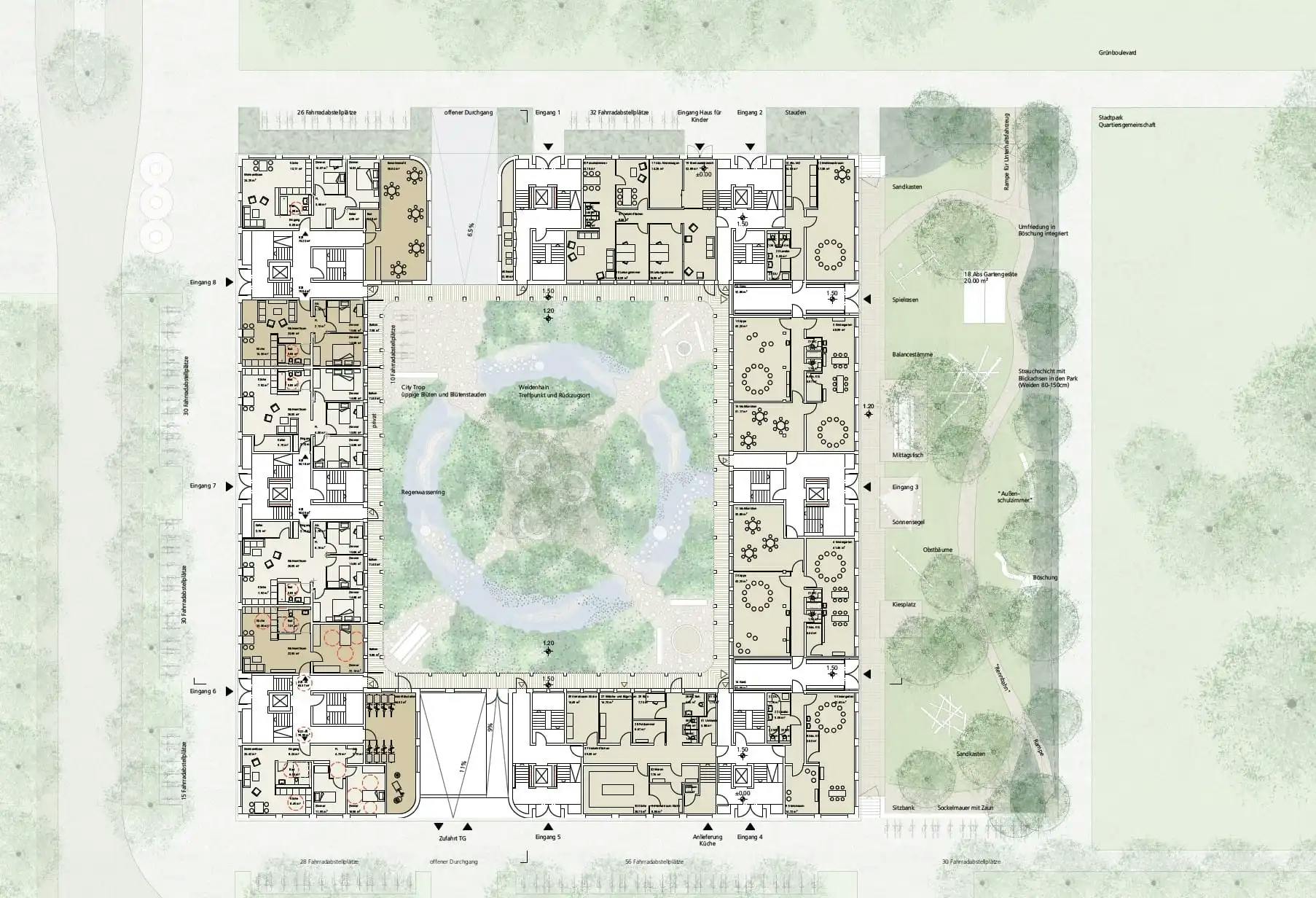 Bayernkaserne, München, Plan Ansicht Oben