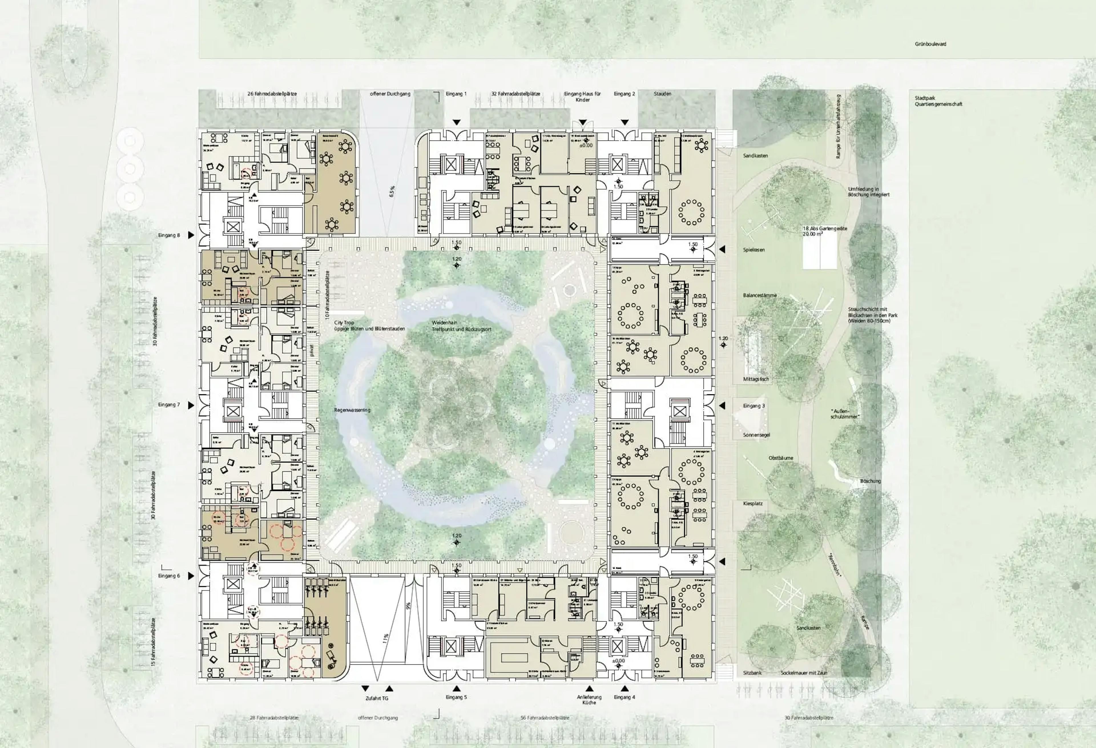 Bayernkaserne, München, Plan Ansicht Oben