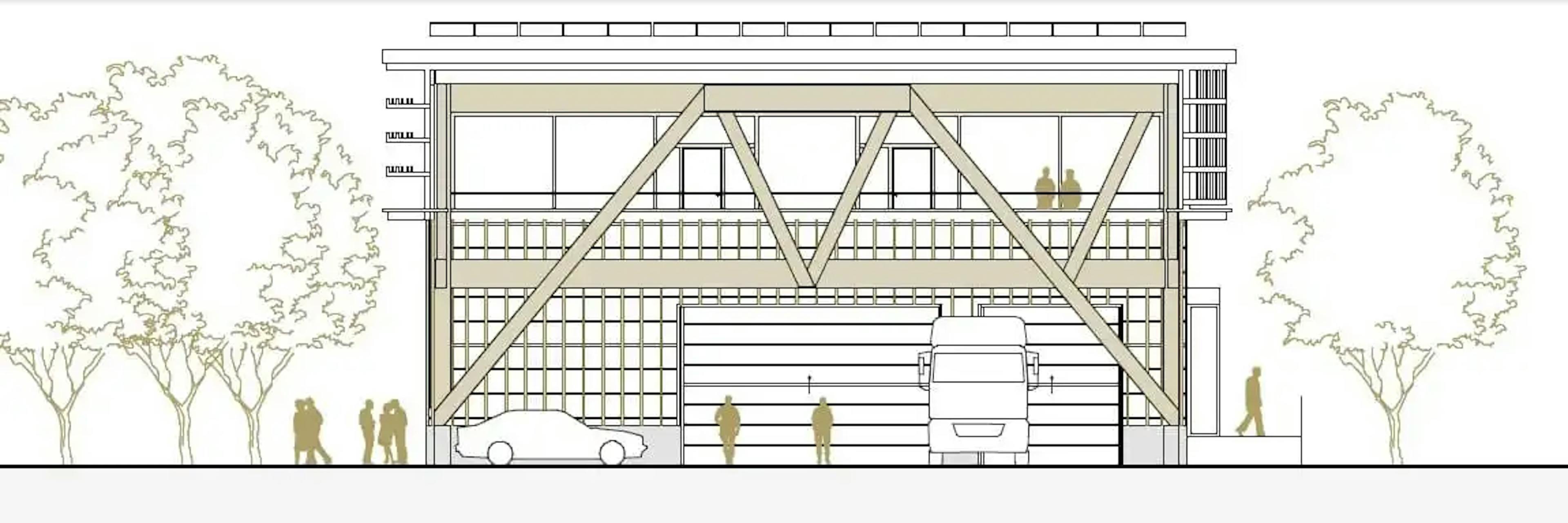 Kommandobrücke, Chur, Ansicht Ost Plan