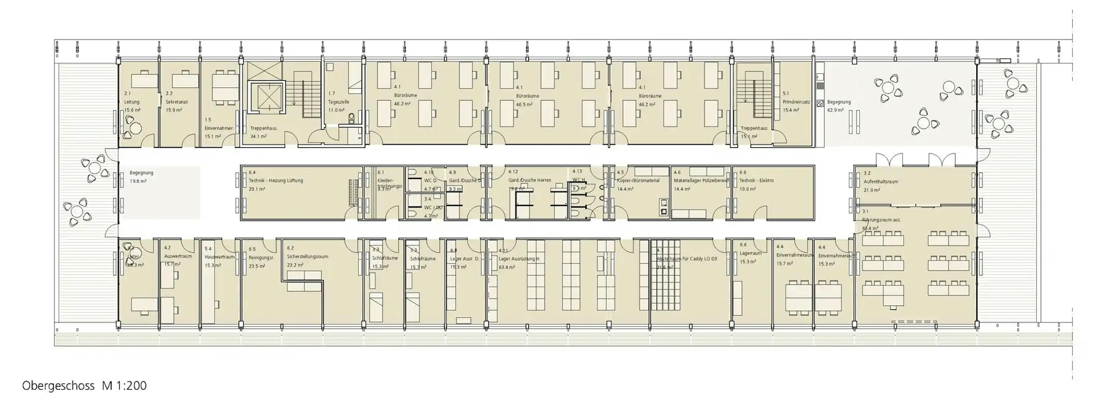 Kommandobrücke, Chur, Plan Obergeschoss