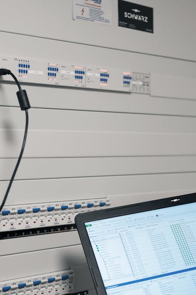 Mitarbeiter beim Programmieren eines KNX-Projektes