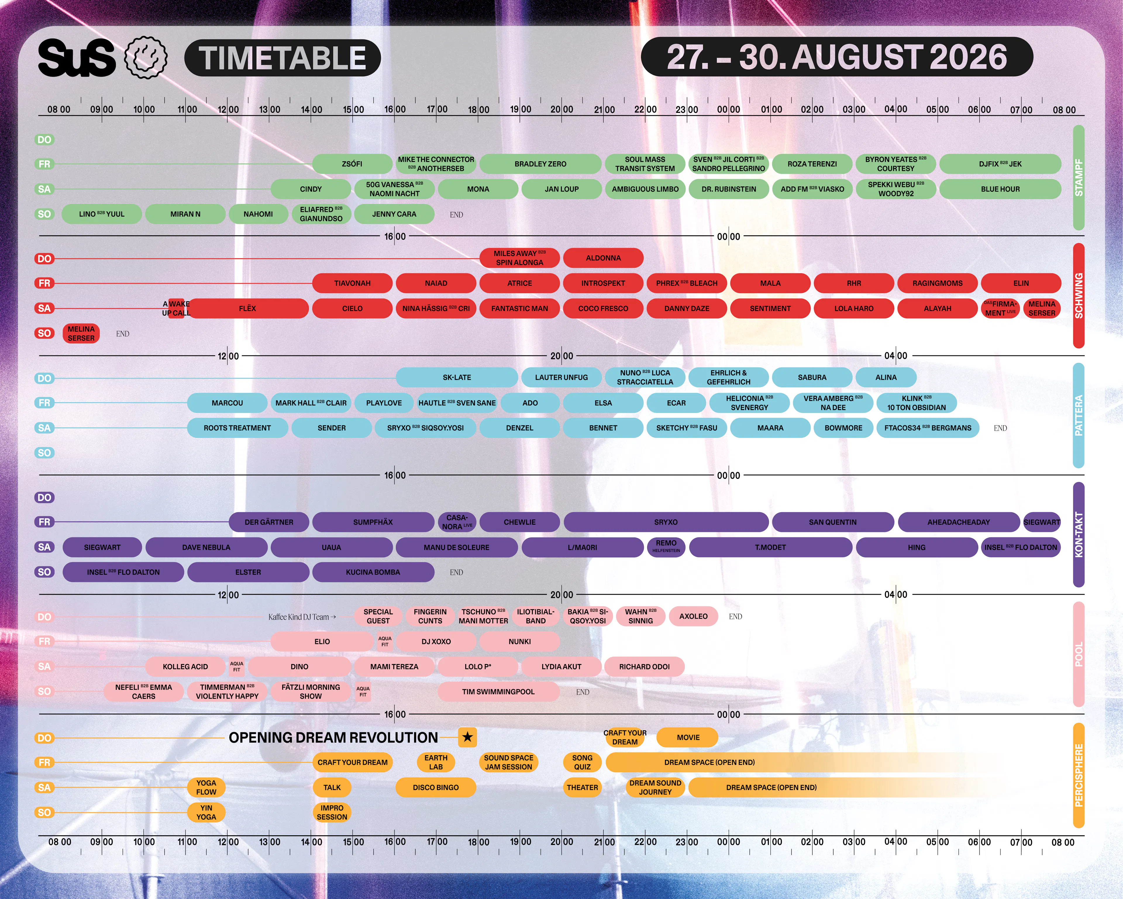 Timetable 2026