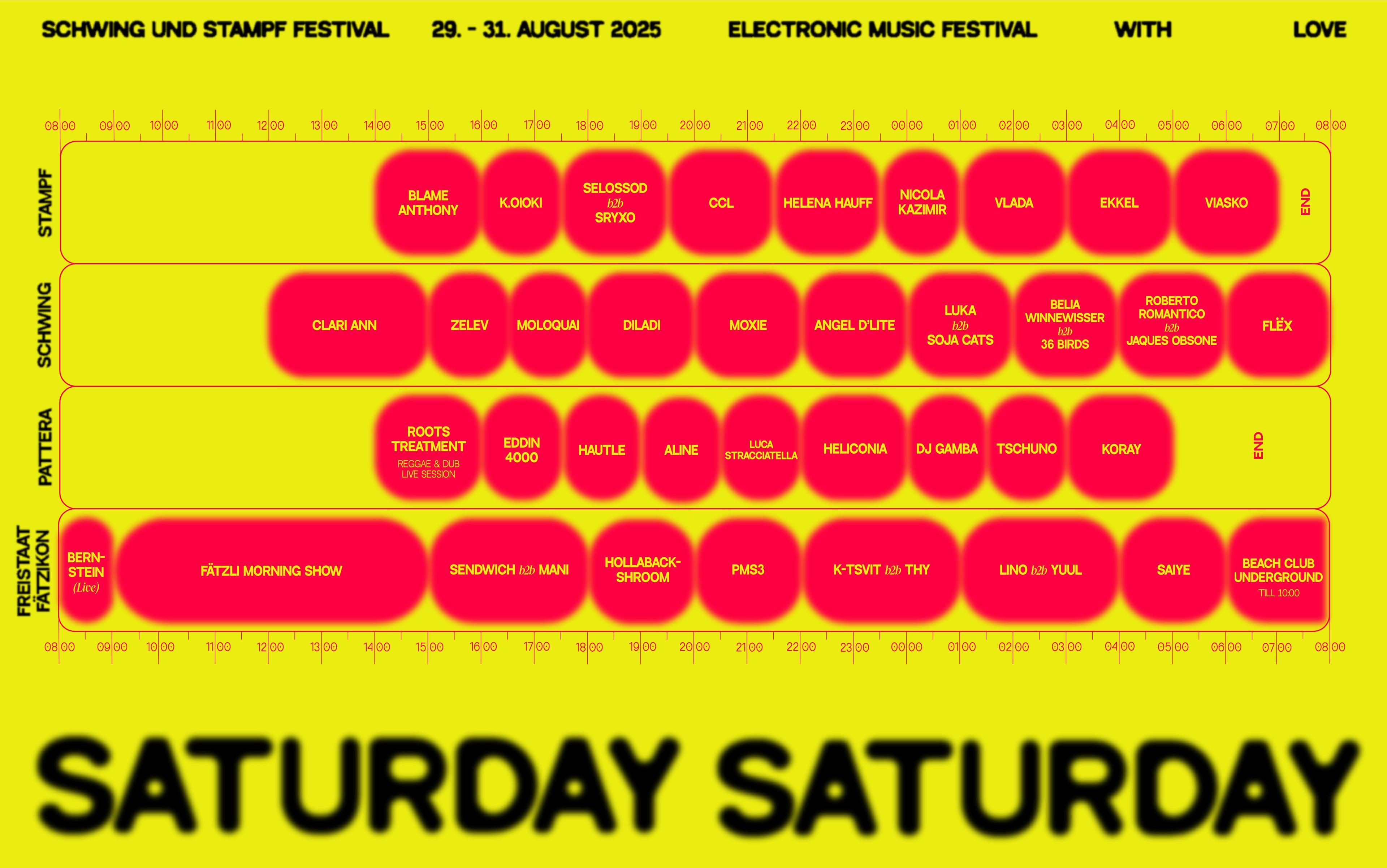 timetable saturday