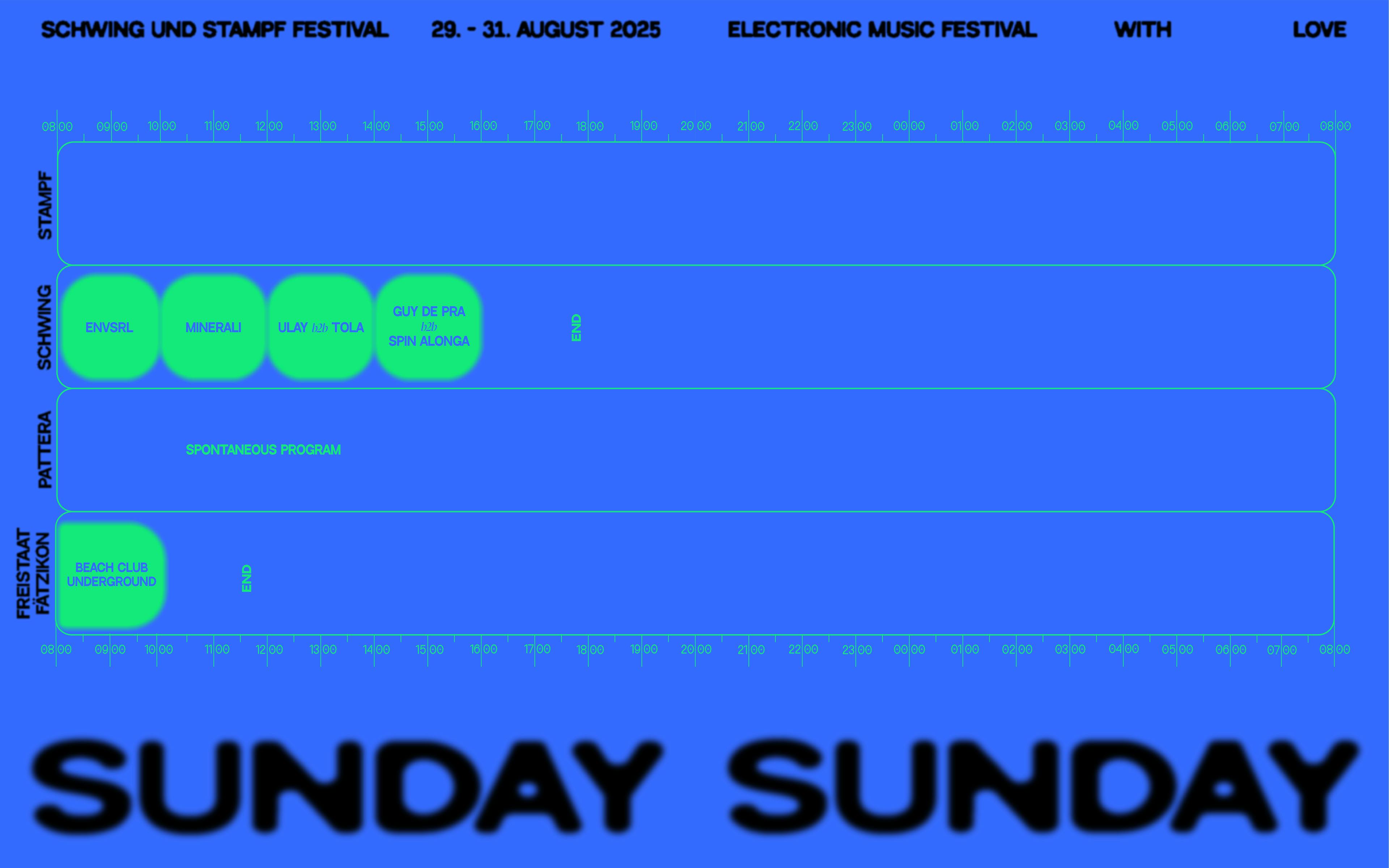 Timetable Sunday