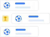 Create and manage tournaments, leagues and matches with ease. icon
