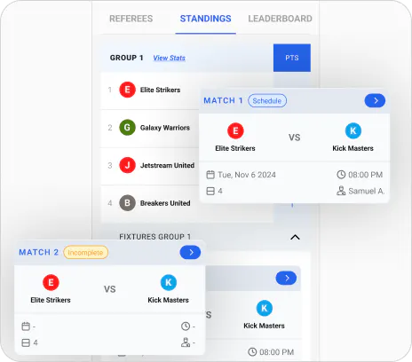 Standings That Update With Play