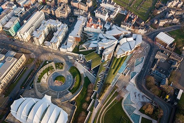 sky view of scottish government building