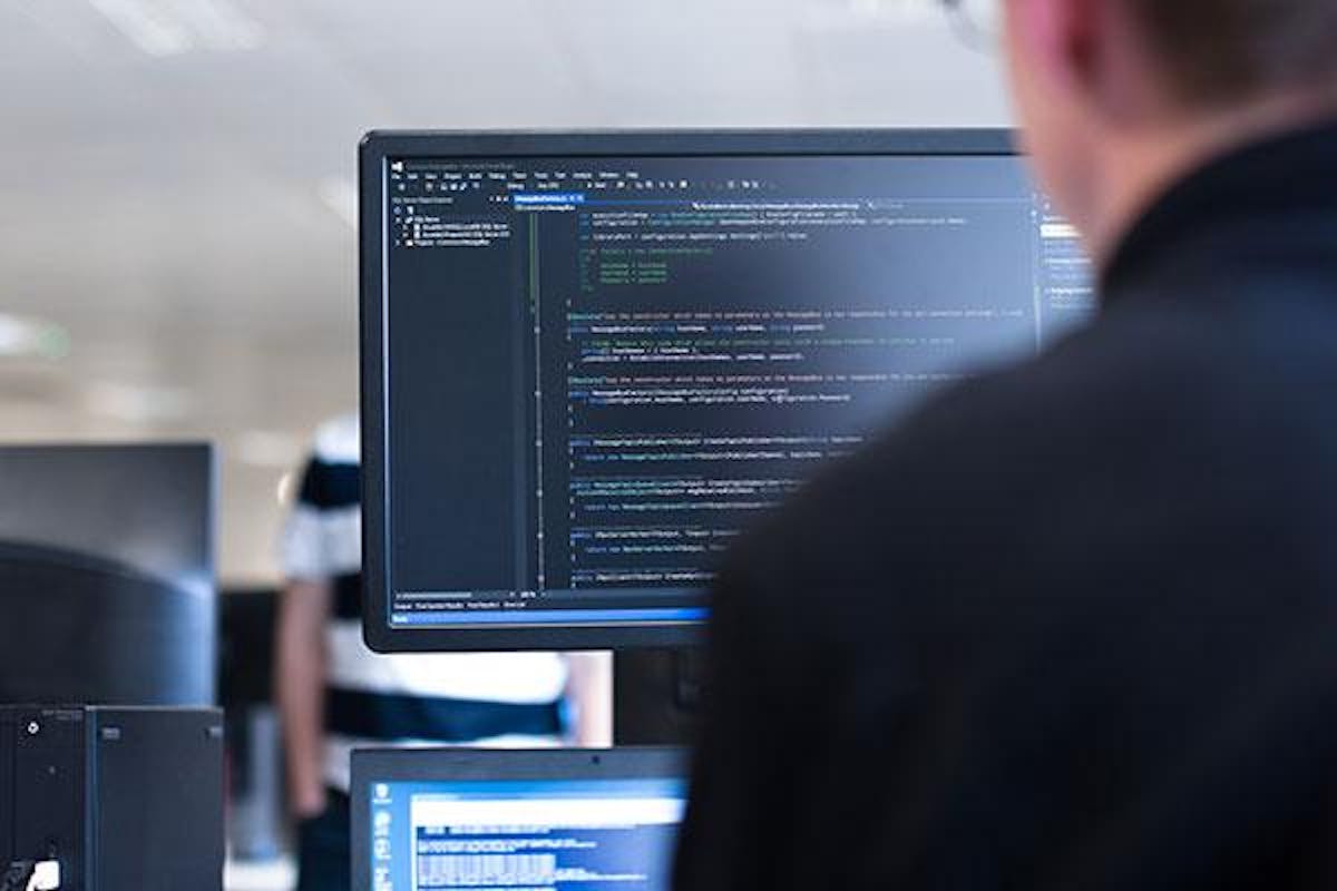 Man working at a computer
