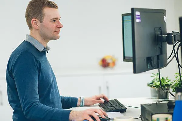 Man working at a computer