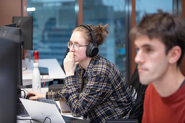 People working at computers