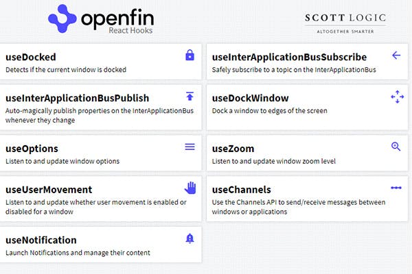OpenFin React Hooks screengrab