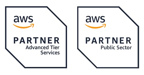 AWS Advanced Tier and Public Sector Partner badges