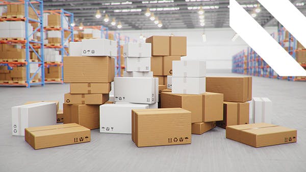 Cardboard boxes in a warehouse