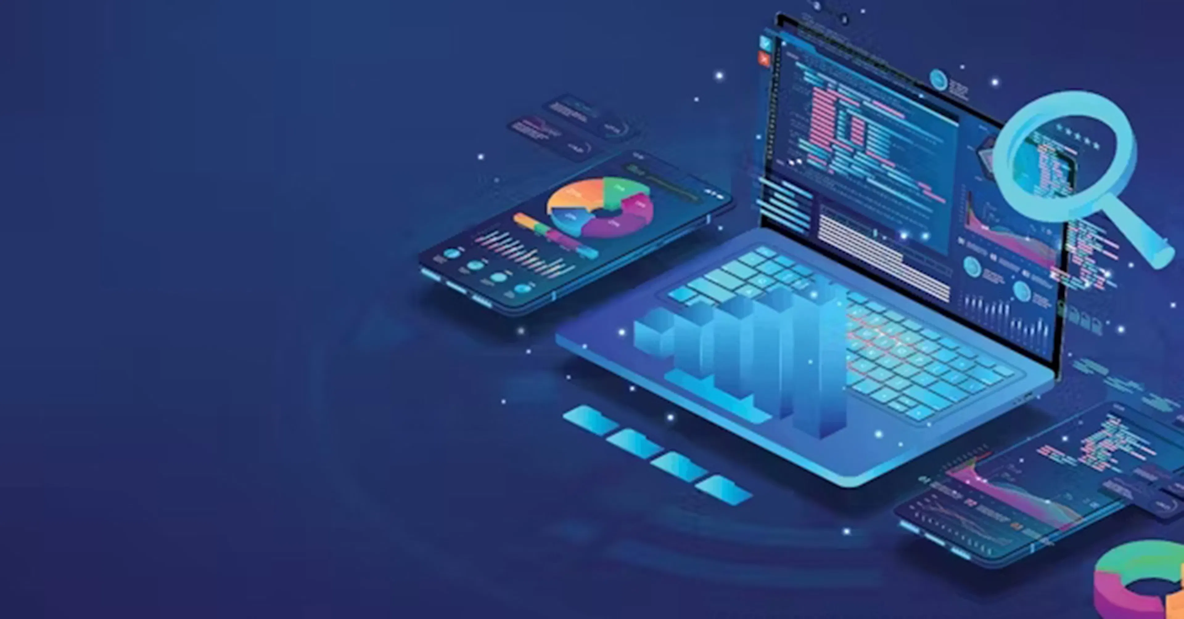 Desktop, mobile and tablet application illustration