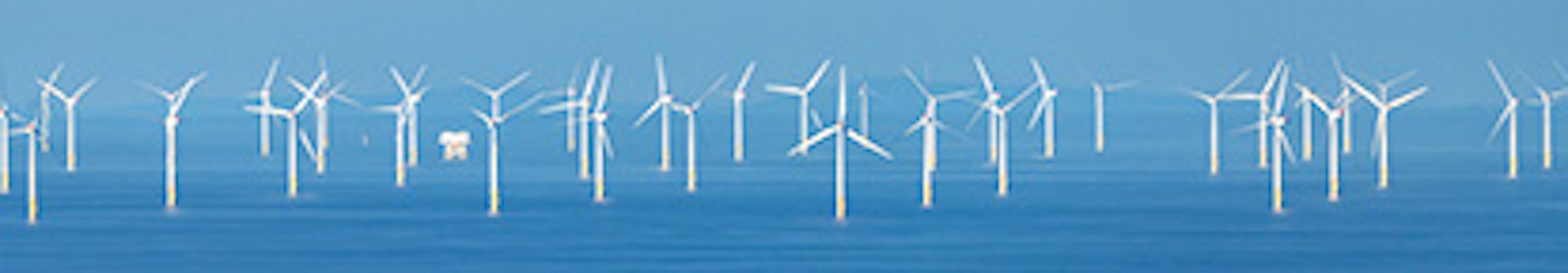 An offshore wind farm off the coast of Wales, UK