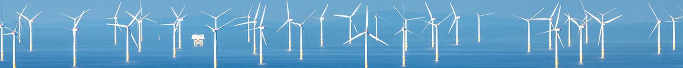 An offshore wind farm off the coast of Wales, UK